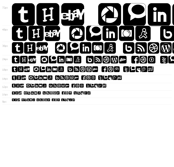 Social Networking Icons Regular Waterfall