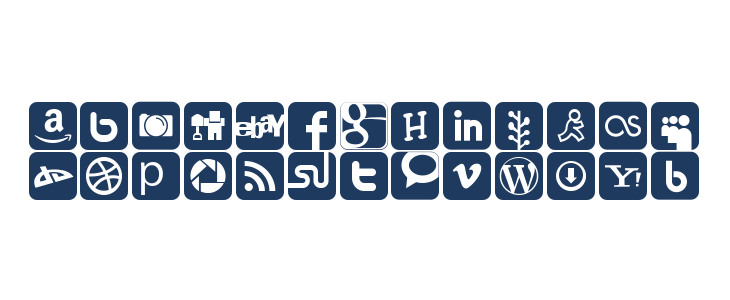 Social Networking Icons Regular Lowercase