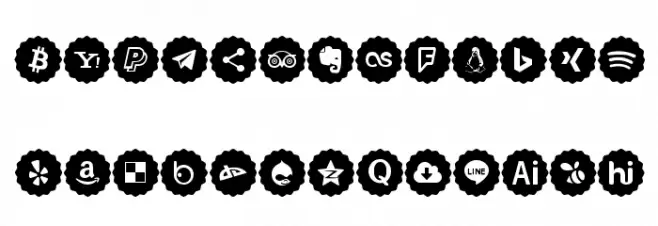Social Networks Color フォント 大文字