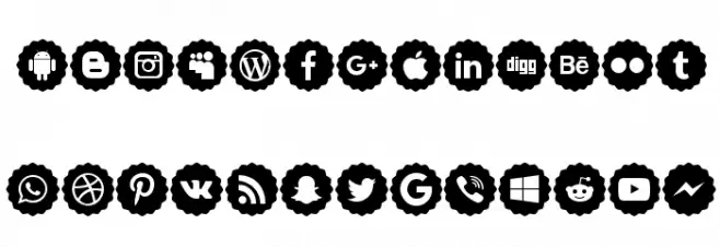 Social Networks Color Шрифта строчной
