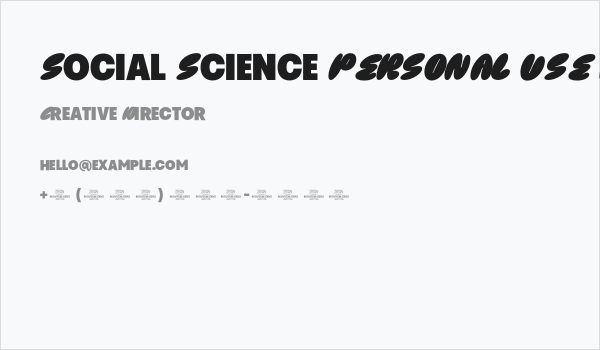 Social Science PERSONAL USE Regular Business Card