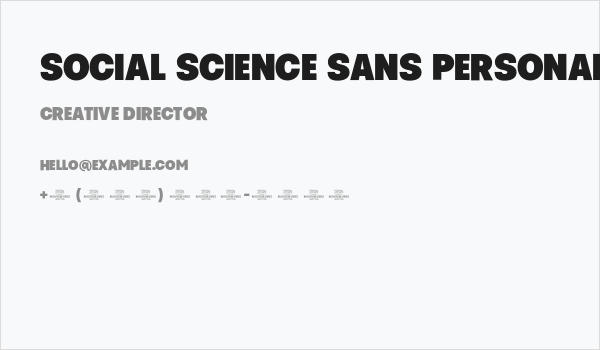 Social Science Sans PERSONAL Regular Business Card