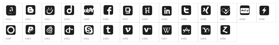 SocialNetworkingSymbols1 Character Map