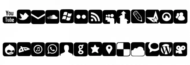 SocialNetworkingSymbols2 Schriftart Groß