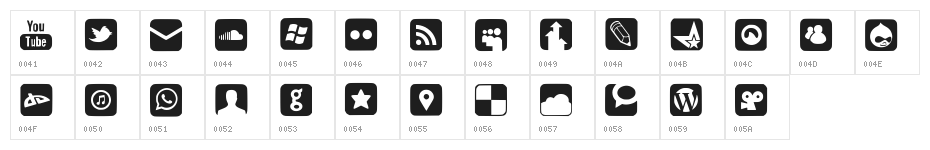 SocialNetworkingSymbols2 Character Map