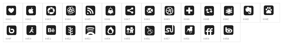 SocialNetworkingSymbols3 Character Map