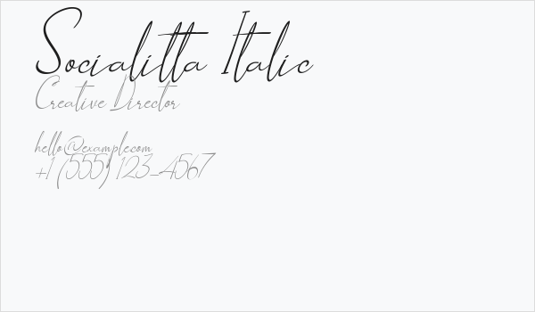 Socialitta Italic Business Card
