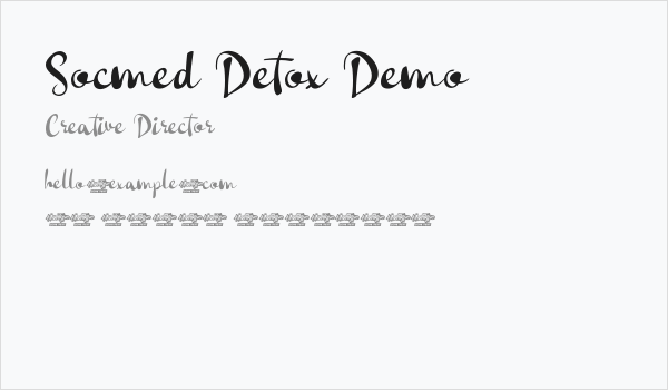Socmed Detox Demo Business Card