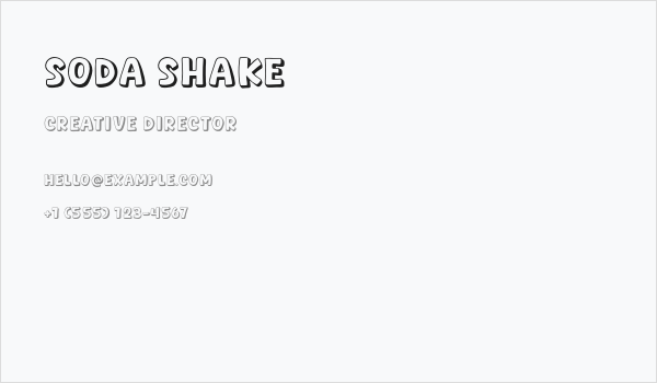 Soda Shake Business Card