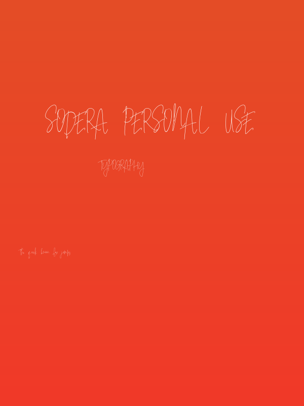 Sodera Personal Use Poster