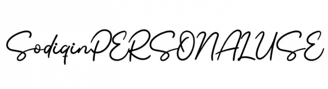 Sodiqin PERSONAL USE  Frei Schriftart Herunterladen