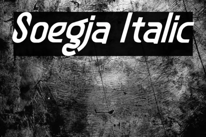 Soegja Italic Font examples