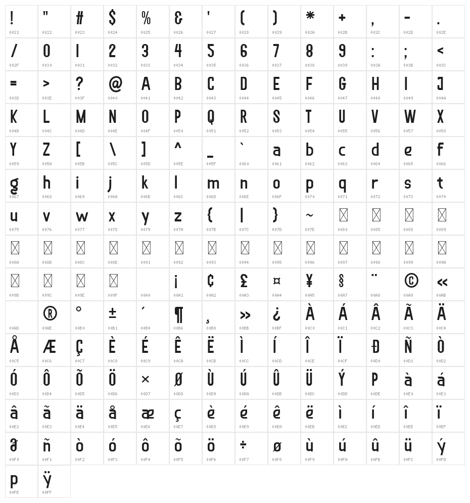 Soegja Regular Character Map