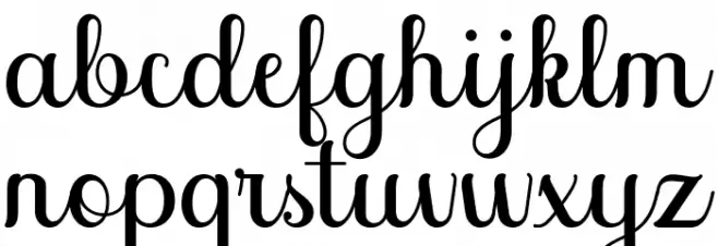 SoffiaScript Schriftart Kleinbuchstaben