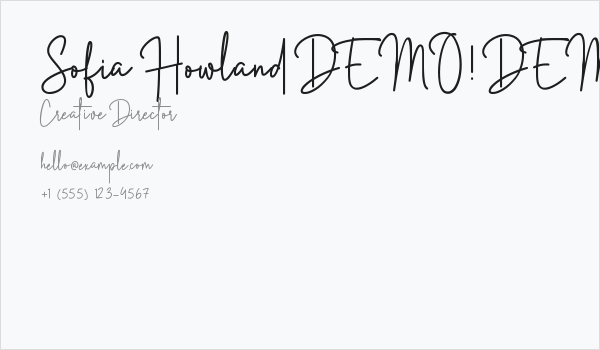 Sofia Howland DEMO! DEMO! Business Card