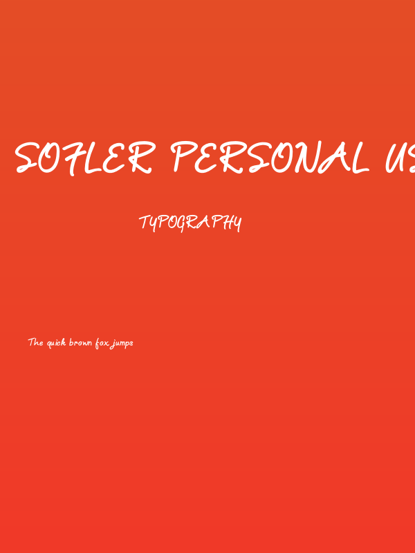 Sofler PERSONAL USE ONLY Regular Poster