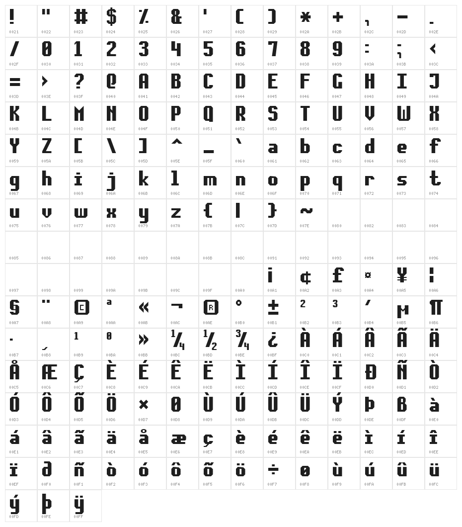Soft Lines 7 Character Map