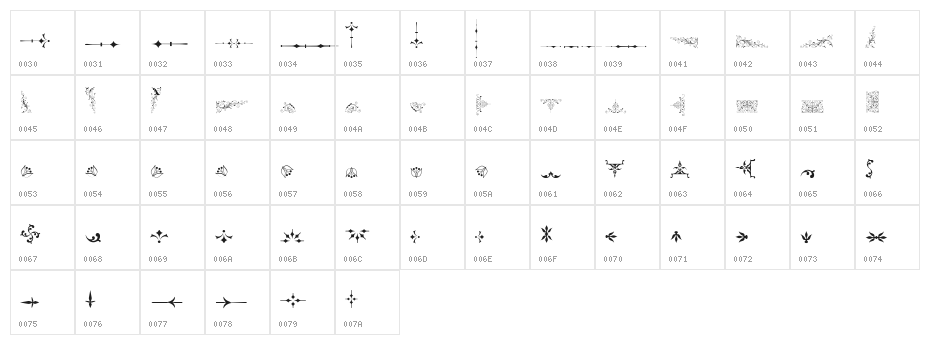 Soft Ornaments Five Character Map