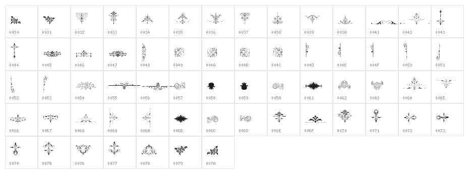 Soft Ornaments Nine Character Map