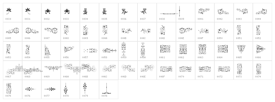 Soft Ornaments Seven Character Map