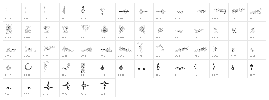 Soft Ornaments Six Character Map