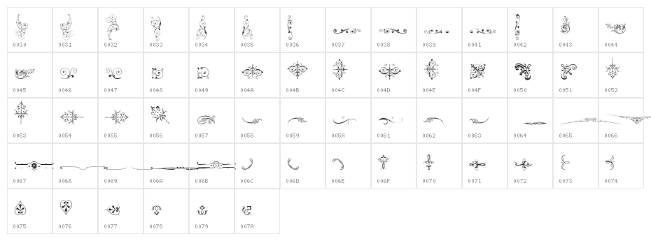 Soft Ornaments Three Character Map