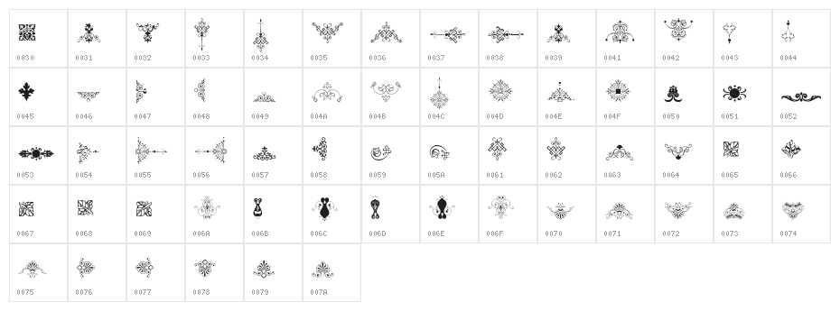 Soft Ornaments Twelve Character Map