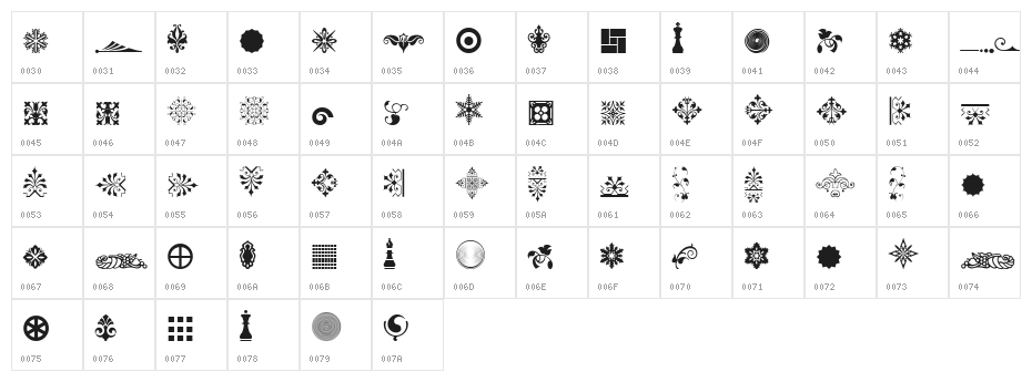 Soft Ornaments Twenty Character Map