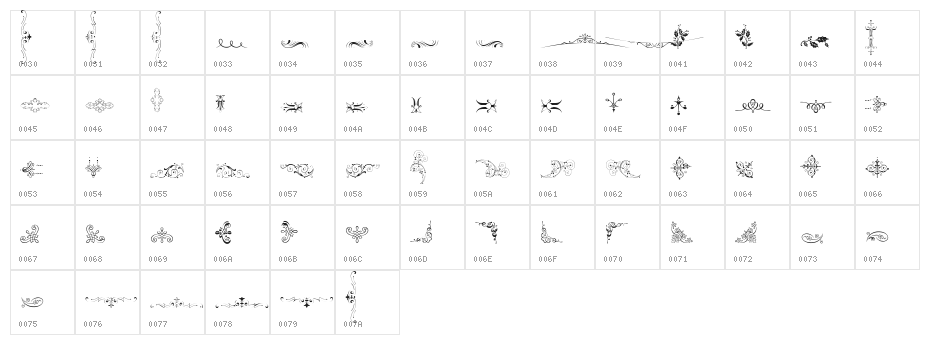 Soft Ornaments Two Character Map