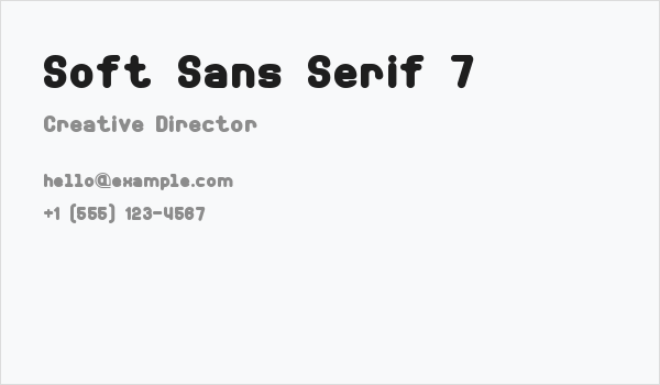 Soft Sans Serif 7 Business Card