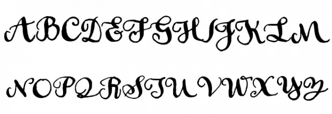 Soft Script फ़ॉन्ट अपरकेस