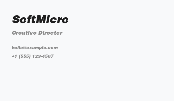 SoftMicro Business Card