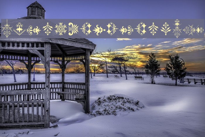SoftOrnaments21 Font examples