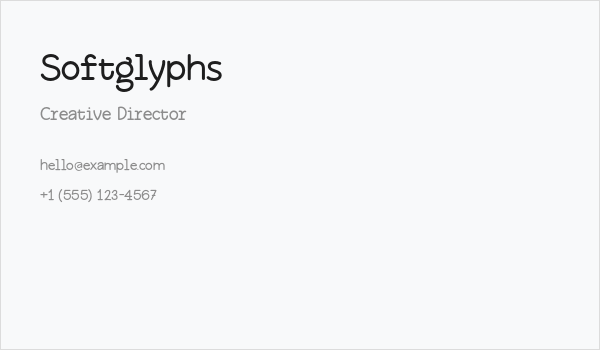 Softglyphs Business Card