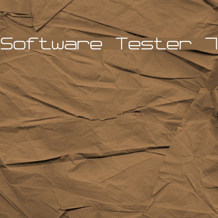 Software Tester 7 Font examples