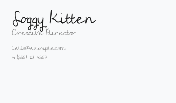 Soggy Kitten Business Card