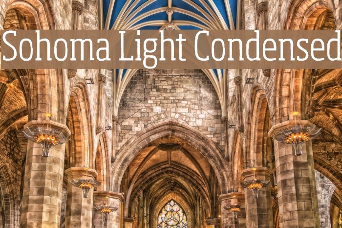 Sohoma Light Condensed Font examples