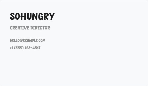 Sohungry Business Card