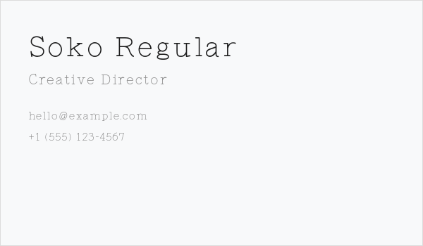 Soko Regular Business Card