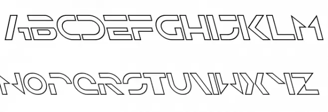 Solar Sailer Outline Italic Schriftart Groß