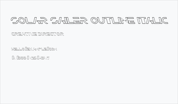 Solar Sailer Outline Italic Business Card