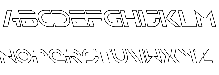 Solar Sailer Outline Italic Font LOWERCASE