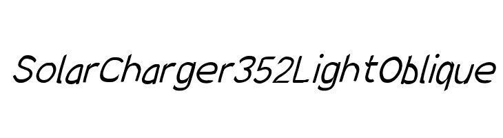 SolarCharger 352 Light Oblique Font