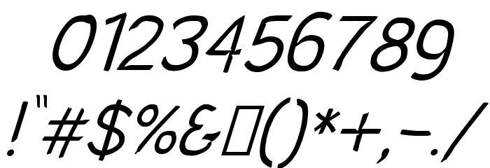 SolarCharger 352 Light Oblique Font OTHER CHARS