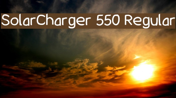 SolarCharger 550 Regular Font examples