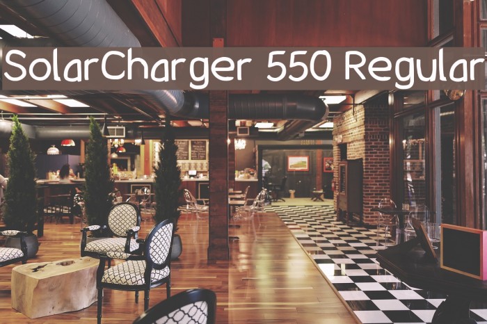 SolarCharger 550 Regular Font examples