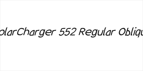 SolarCharger 552 Regular Oblique Logo