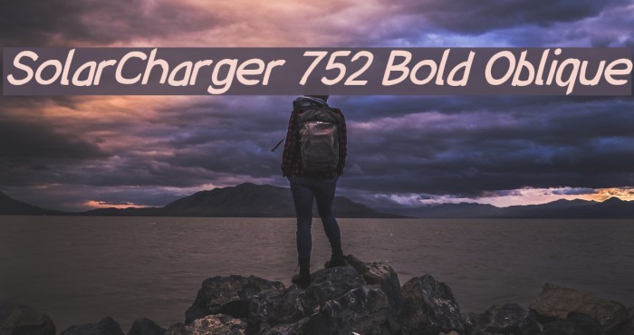 SolarCharger 752 Bold Oblique Font examples