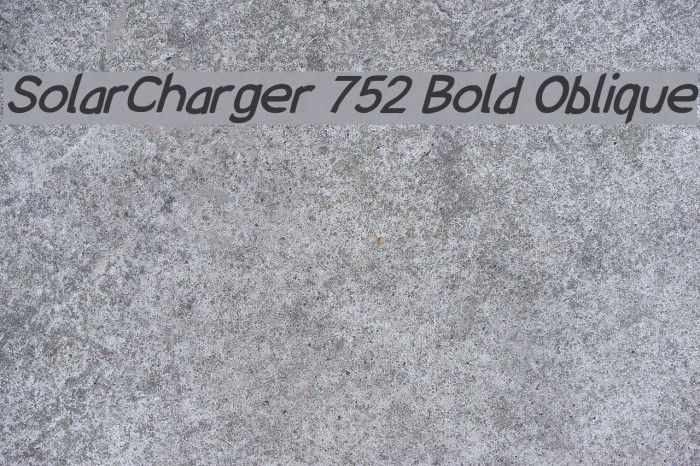 SolarCharger 752 Bold Oblique Font examples