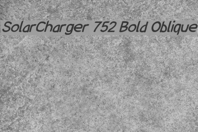 SolarCharger 752 Bold Oblique  examples